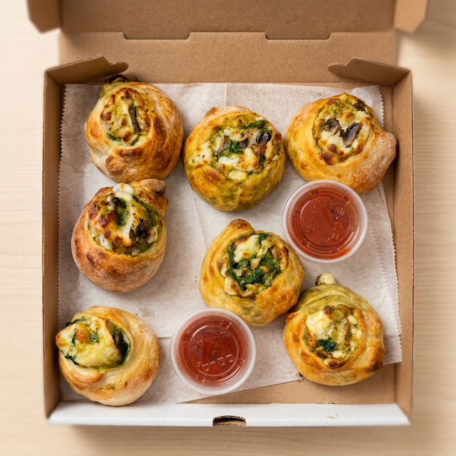 Spinach & Mushroom Garlic Knots.